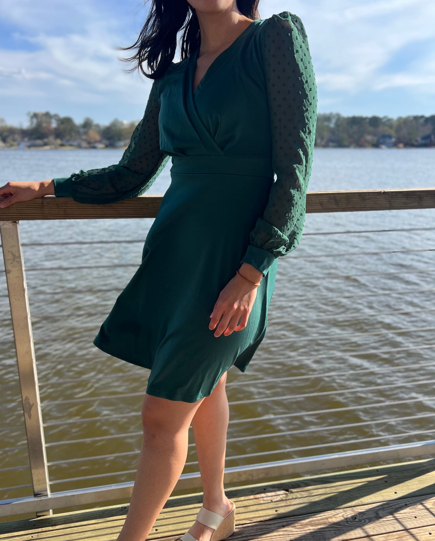 V-neck European and American Jacquard Dress