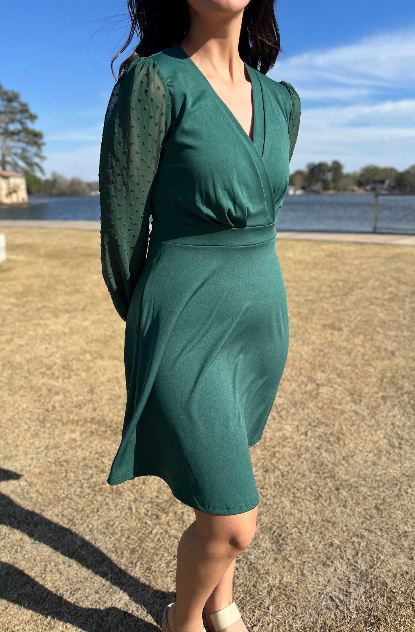 V-neck European and American Jacquard Dress