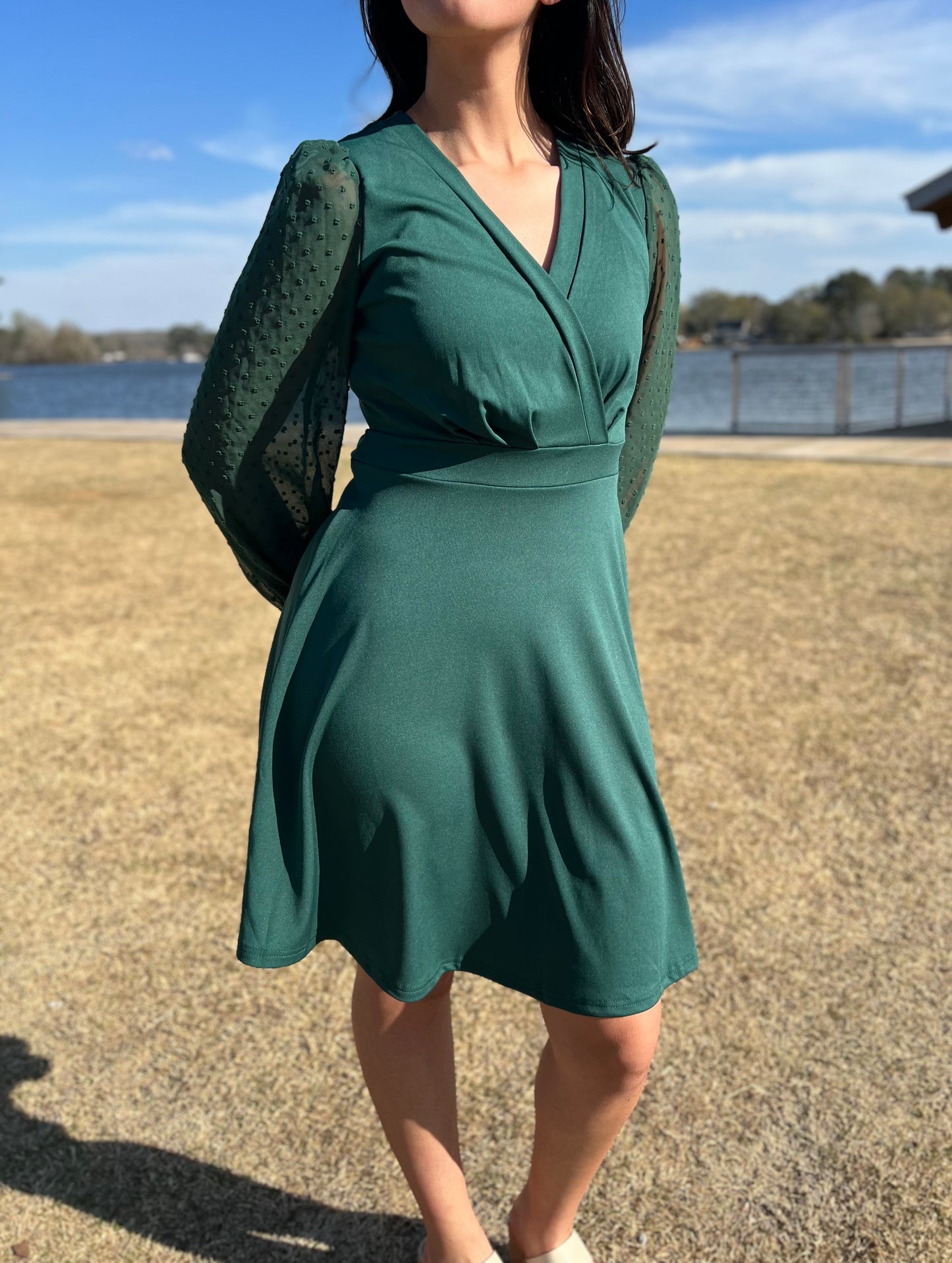 V-neck European and American Jacquard Dress