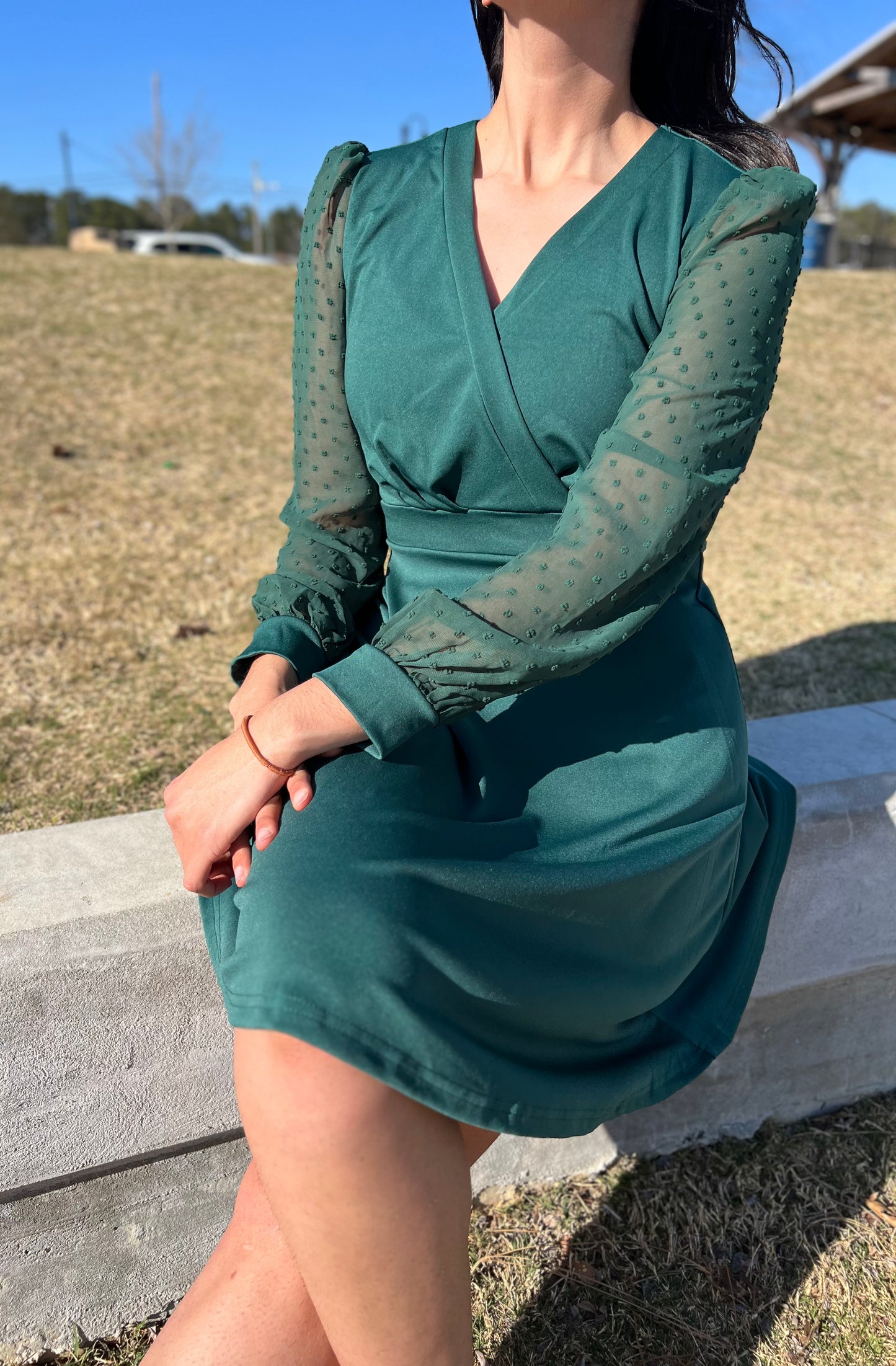 V-neck European and American Jacquard Dress