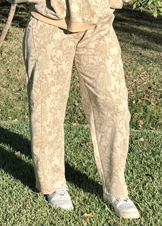 Floral Knit Casual Pants