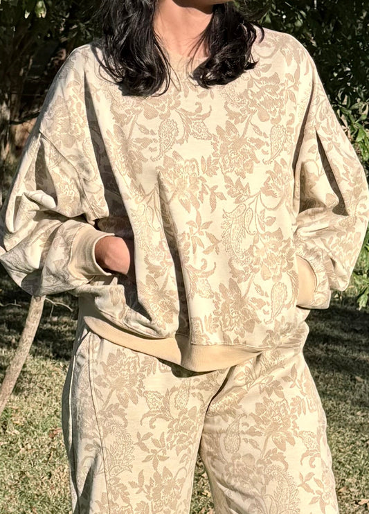 Floral Print Sleeve Sweater