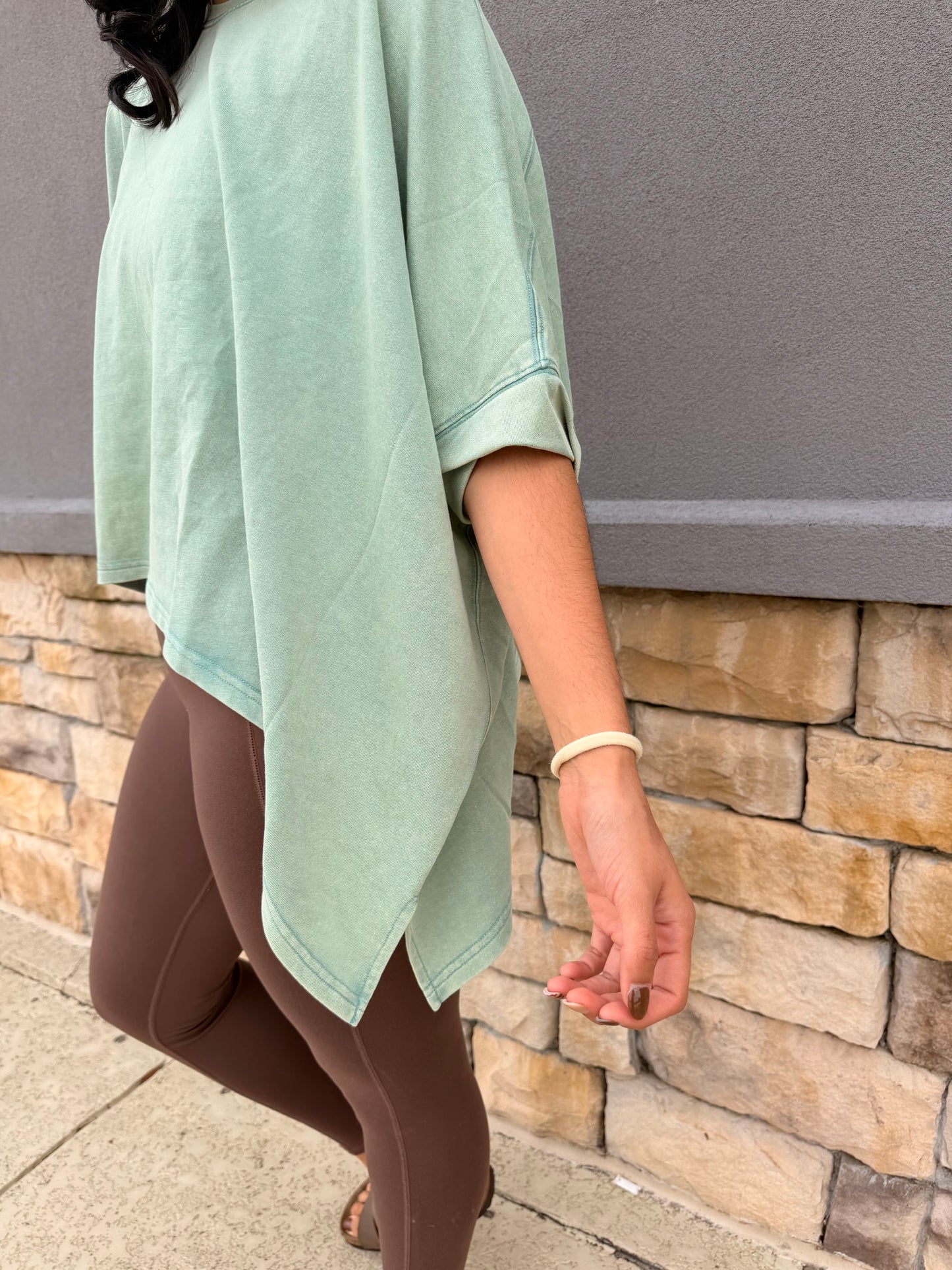 Mineral Wash Short Sleeve Top