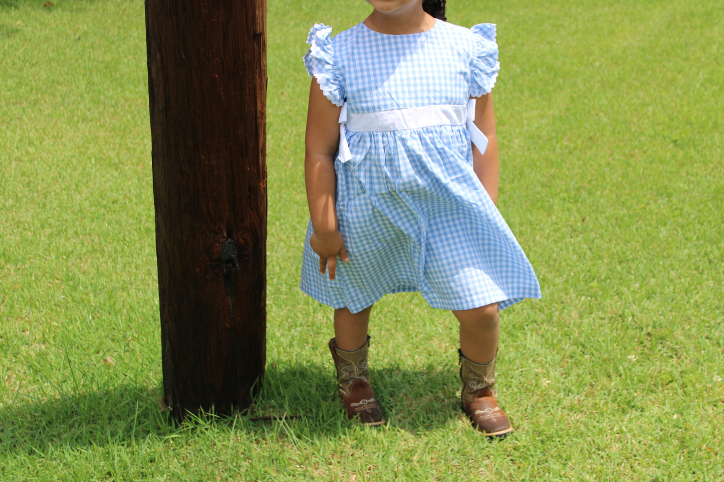 Light Blue Ruffle Bow Dress