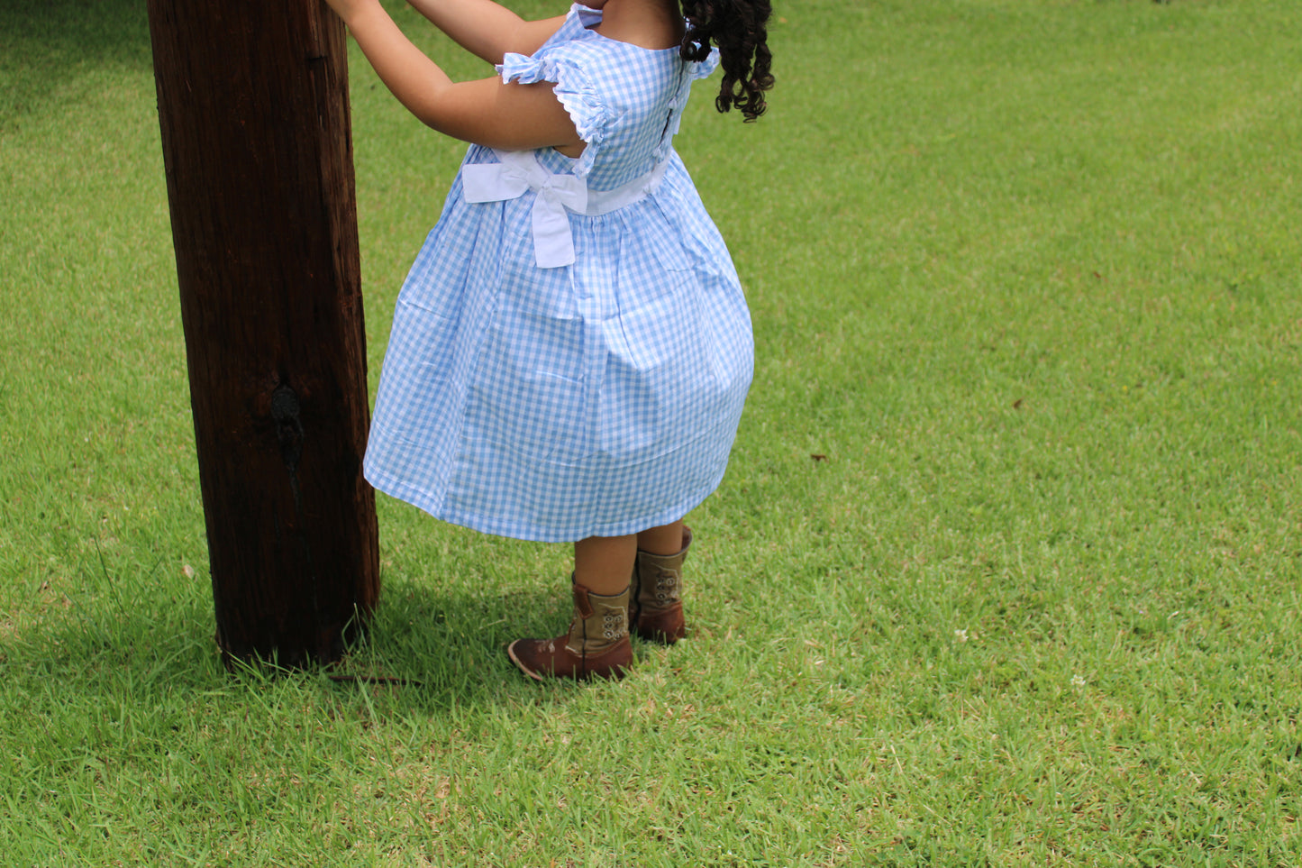 Light Blue Ruffle Bow Dress