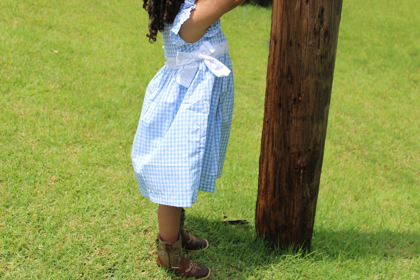 Light Blue Ruffle Bow Dress