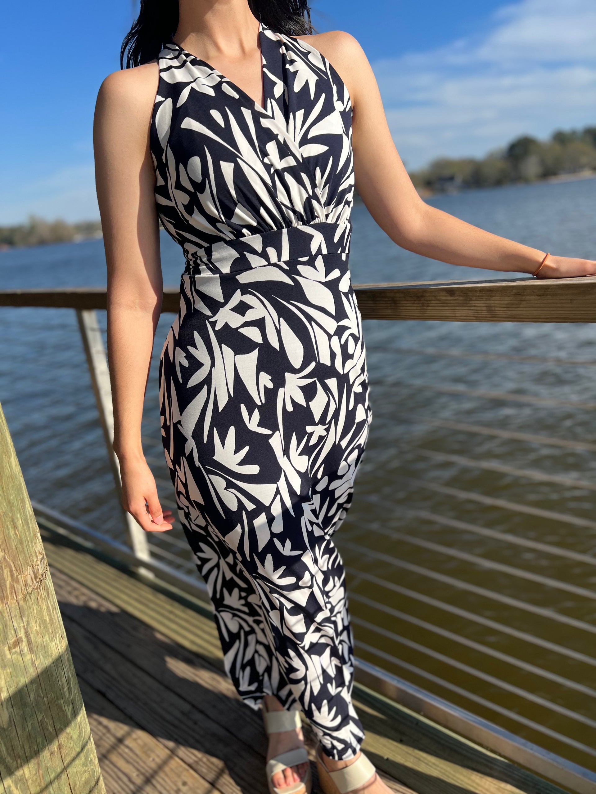 Sleeveless Floral print Maxi Dress – Abide in God Boutique